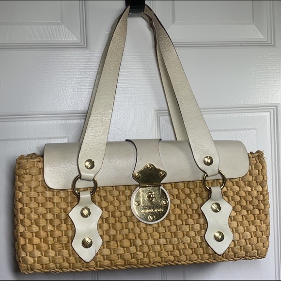 Michael Kors Basket Weave Wicker Handbag - Picture 1 of 7